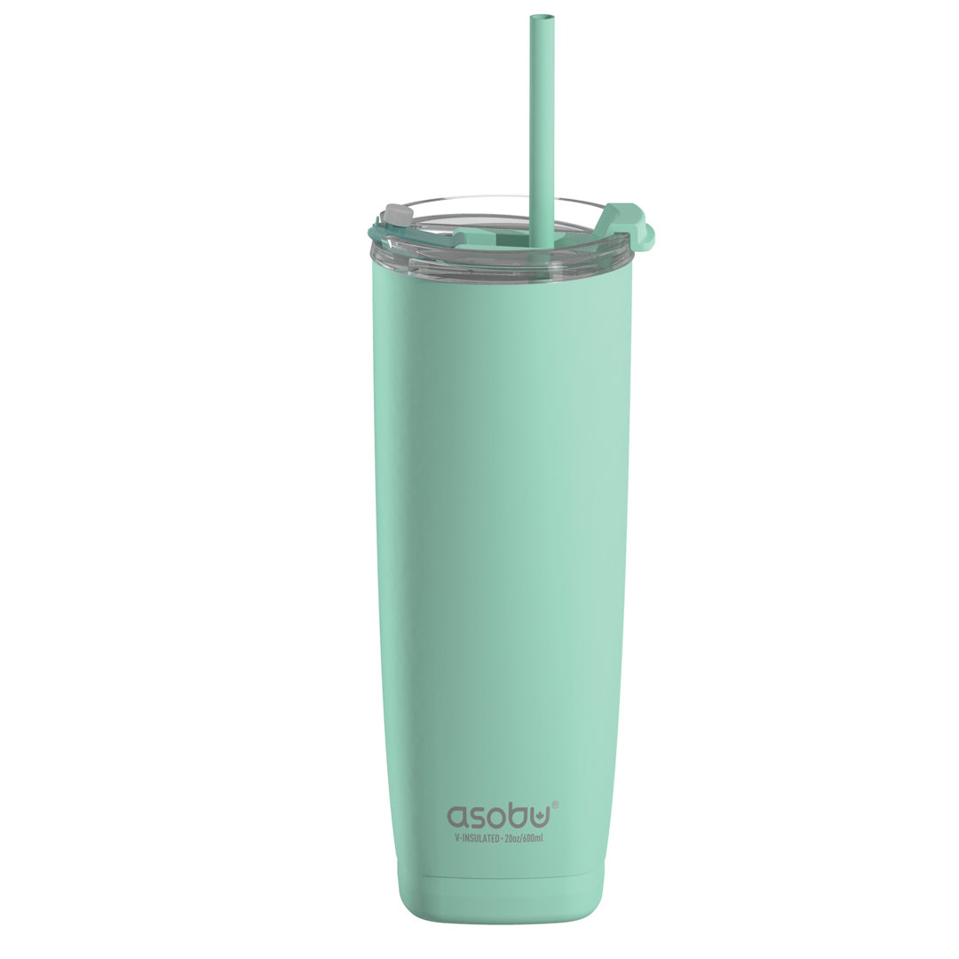 Asobu 20 Oz. Aqualina Double-Wall-Insulated Stainless St 20oz. Vacuum Insulated Stainless Steel Travel Tumbler with Straw Asobu 