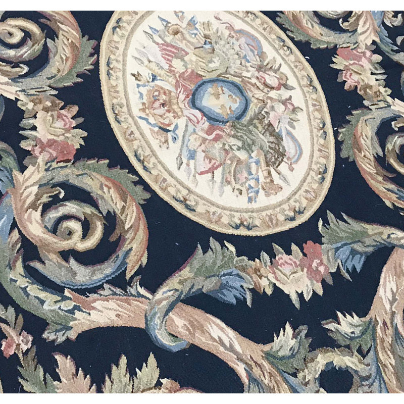 Hand-Knotted High-Quality Beige and Blue Area Rug