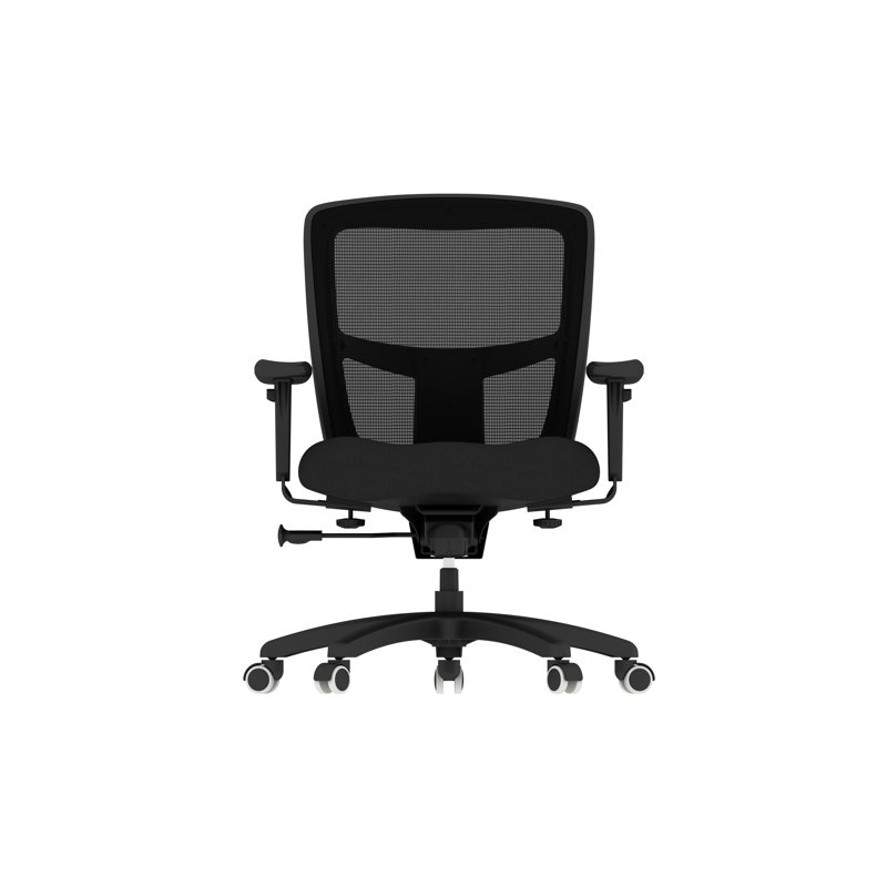 Chaise de travail ergonomique Zone avec filet en élastomère, accoudoirs réglables, base en nylon