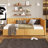 Upholstered Daybed With 2 Storage Drawers Twin Size Sofa Bed Frame No Box Spring Needed, Linen Fabric-731619355