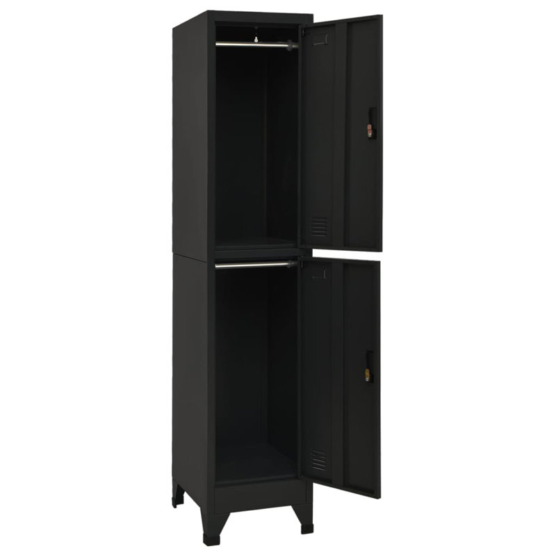 Armoire vestiaire en acier, Noir, 2