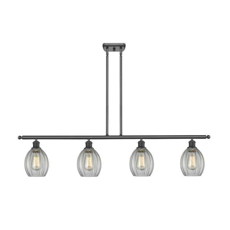 Flinn 4 - Light Kitchen Island Pendant, Clear, No Bulb Included, Antique Copper