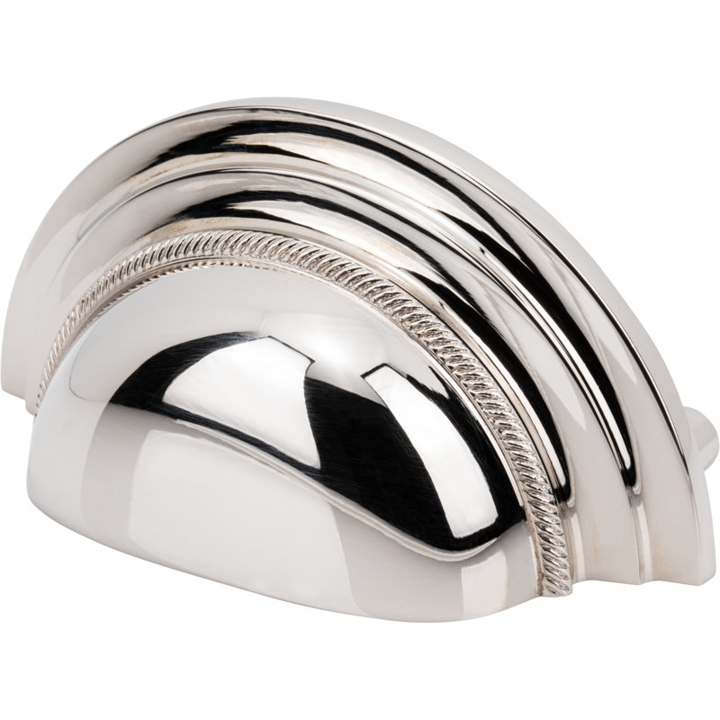 Purity 3" Center to Center Cup Pull, Polished Nickel