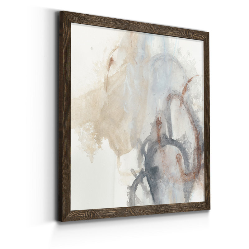 Supposition I - Single Picture Frame Painting on Canvas, 18" H x 18" W x 1" D, Walnut Framed