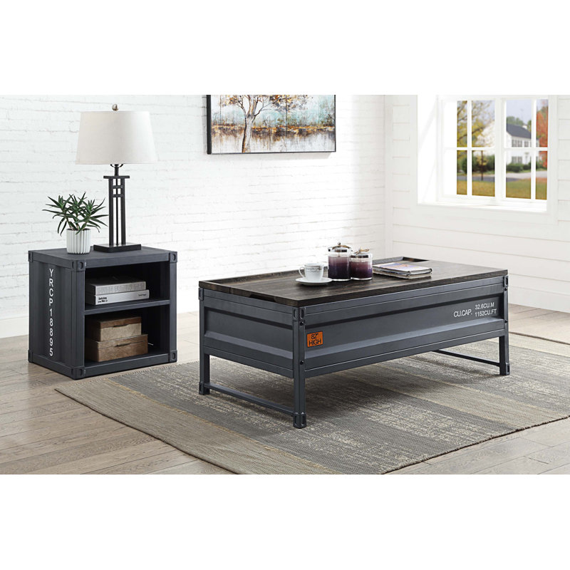 Table basse à plateau relevable avec rangement Diaundra