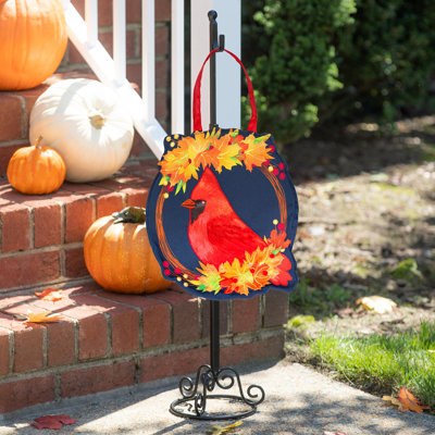 Décoration de porte de couronne d'automne