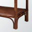 Console Clemency avec finition en rotin brun foncé et tablette ouverte, H 34,12 po x l 48,89 po x P 12,67 po