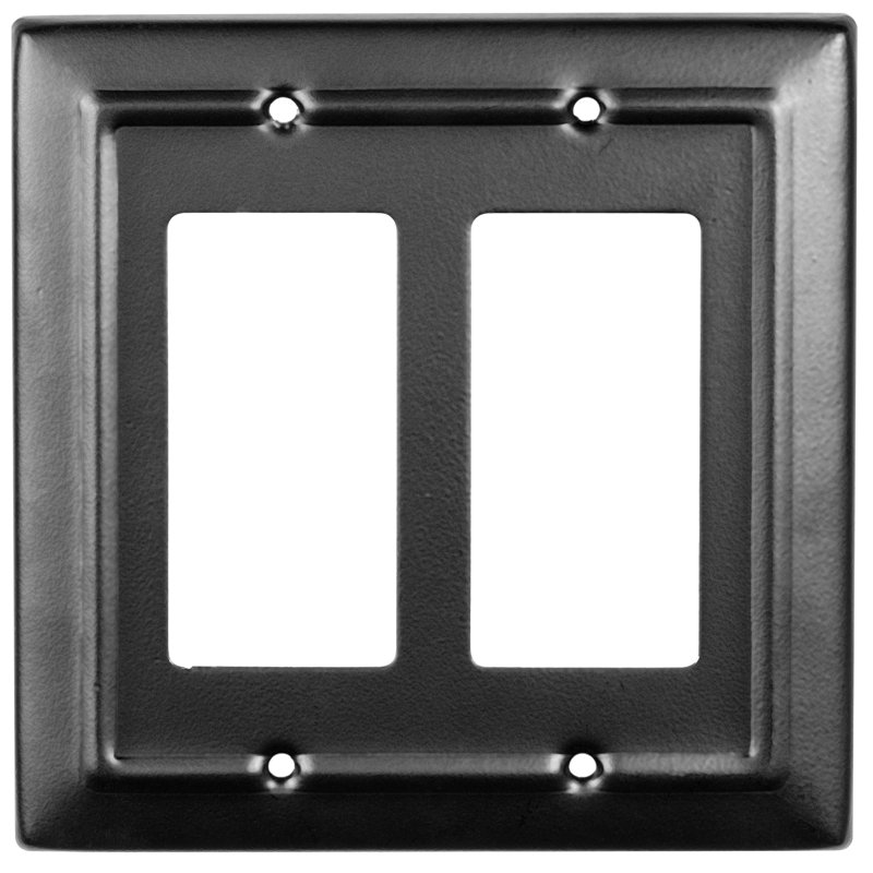 Matte Black Double Gang Aluminum Rocker Wall Plate
