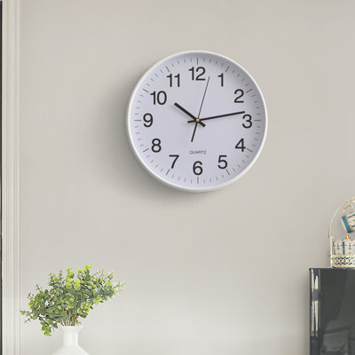 Ebern Designs 14-in Analog Clock – Silent, Non-ticking For Wall Battery-operated Perfect For Home Office, Farmhouse Kitchen, Entryways, Dining Rooms And Bedroom Decor, School And Bathroom Clock