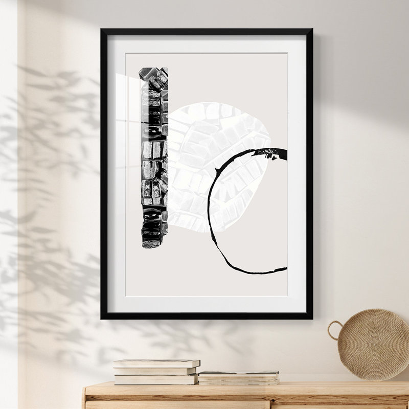 Zen Shapes I -Framed Print, 25.5" H x 17.5" W, Black