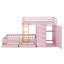 Lit superposé double, lit superposé moderne en bois avec rangement, 2 grands tiroirs, 5 petits tiroirs et petite armoire-510823634