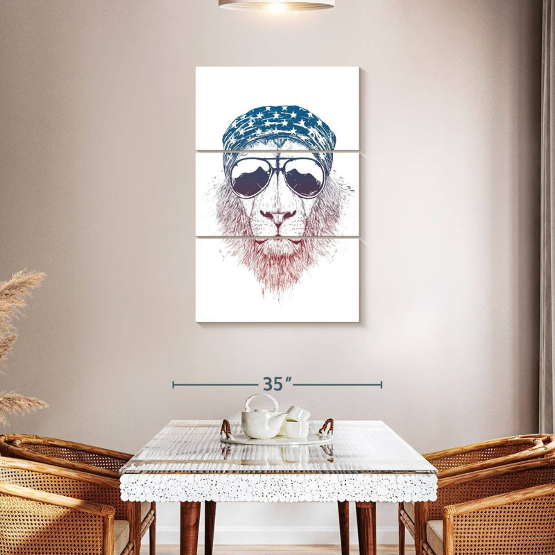 Brampt Wild Lion, 45" H x 28" W