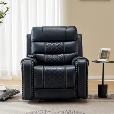 Fauteuil inclinable manuel berçant en cuir Abba Air