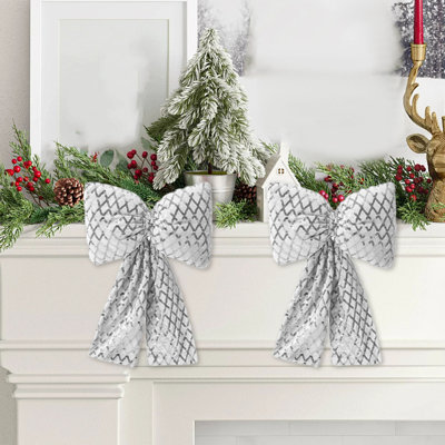 Christmas Decorations Christmas Sequins Bow Pendant Scene Layout Props Christmas Tree Decoration Crafts