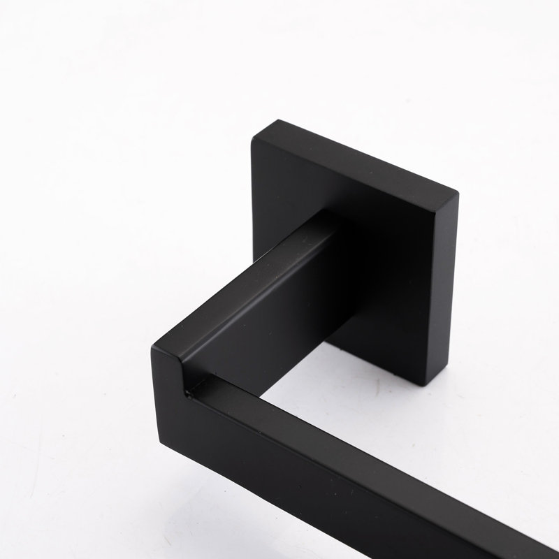 4 Bathroom Hardware Ensemble In Matte Black - 304 Stainless Steel, Rust-, Scratch-, Modern Outlook, Easy Setup For Multiple Rooms Accessories Compilation 4 Pieces, Design, Effortless Installation