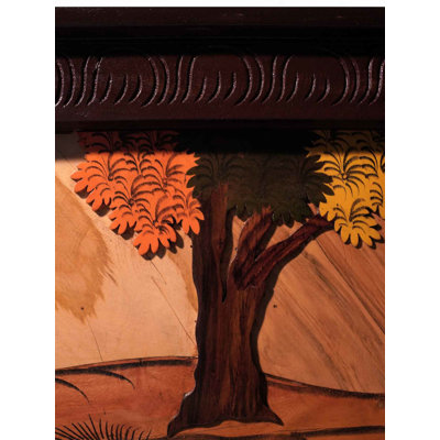 Hand-Carved 48-Inch Equestrian 3D Wood Panel Wall Art with Intricate Inlay