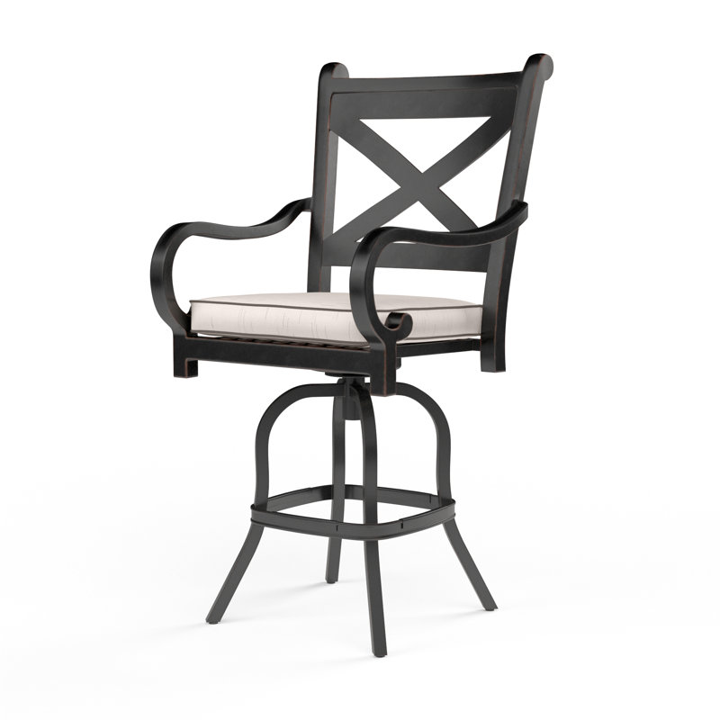Monterey Outdoor Swivel Bar Stool, Bar Stool (26" Seat Height), Canvas Natural Sunbrella®