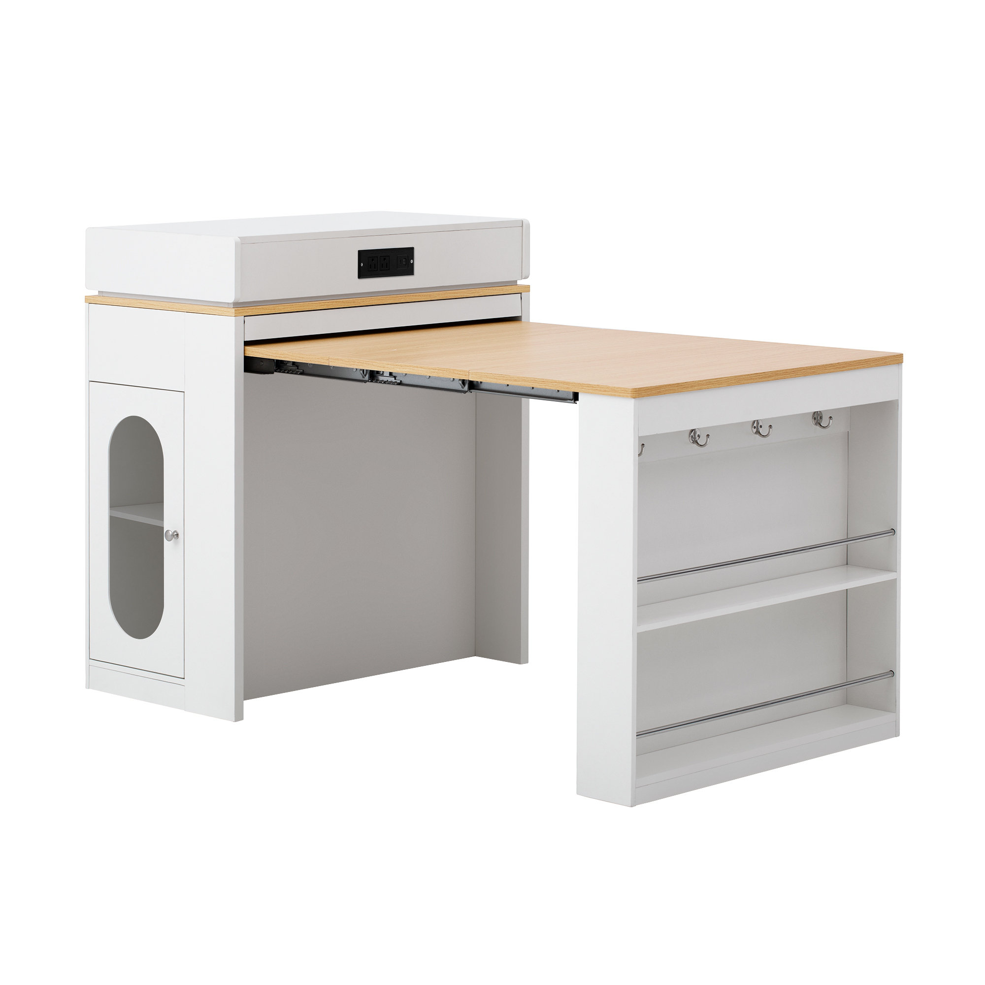 George Oliver Extendable Dining Table with Folding Tabletop, Bar Table ...