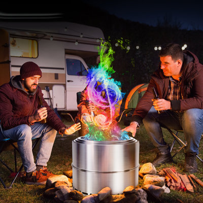 20 Inch Smokeless Firepit Outdoor, Stainless Steel Fire Pit, Smokeless Fire Pit For Outside With Carry Bag For Camping Backyard Patio Garden Picnic