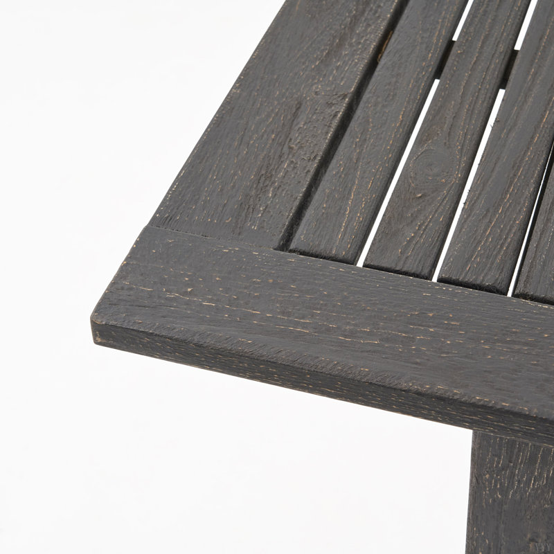 Outdoor Expandable Acacia Wood Dining Table, Dark Gray