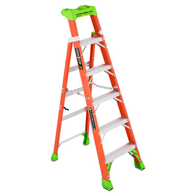 6 ft. Fiberglass Cross Step Ladder, 300 lbs. Load Capacity Type IA Duty Rating