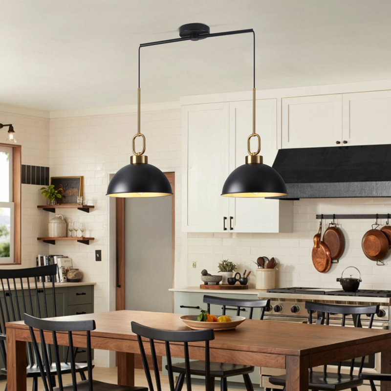 Worthing 2-Light Dome Adjustable Kitchen Island Pendant