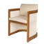 Fauteuil de salle à manger moderne Rhea en bois d'acacia naturel avec panneaux en maille d'extérieur et coussin amovible-135788512