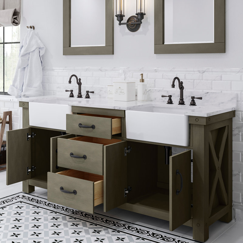 Paisley 72'' W Double Vanity, Grizzle Gray, No