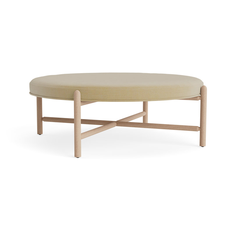 Vane 48" Round Ottoman, Oak, Khaki