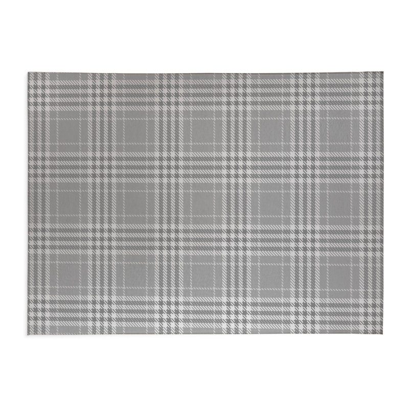 Plaid Indoor Doormat, Grey, 36" W x 60" L