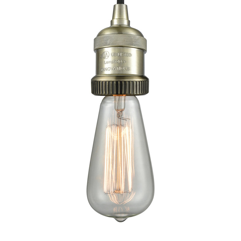 Luminaire suspendu à 1 lumière Amselmo, Laiton antique