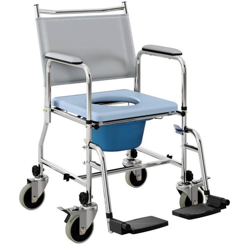 Fauteuil roulant de chevet avec siège rembourré