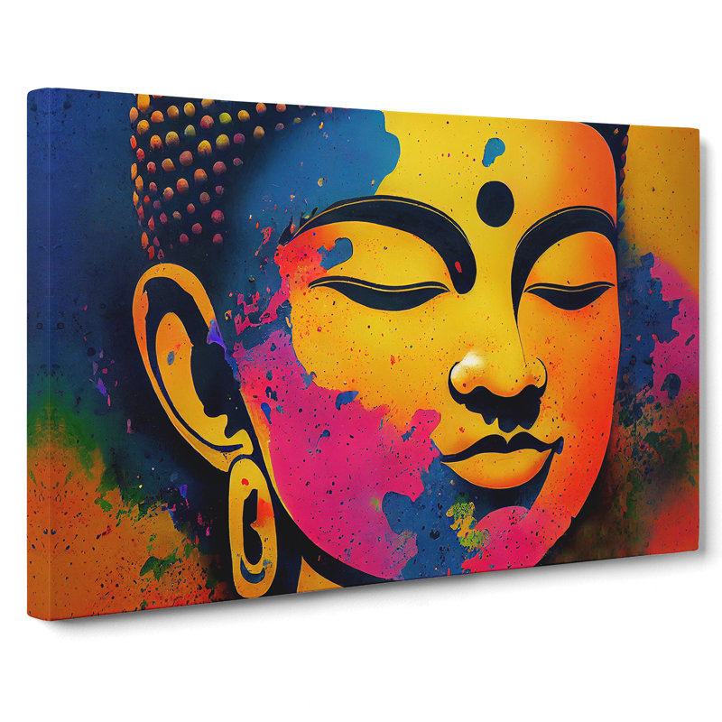 Colourful Buddha Vol.3 Abstract - Wrapped Canvas, 50cm H x 76cm W x 3cm D