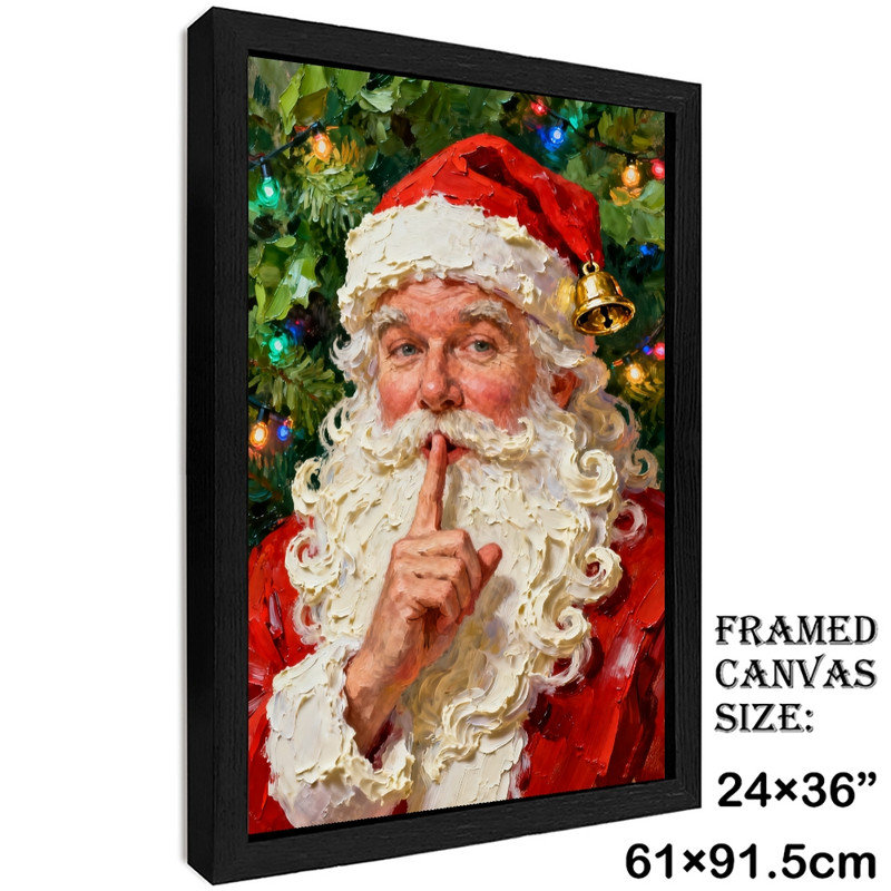 Art mural noir encadré père Noël - impressions fantaisistes encadrées, H 37 po x l 25 po