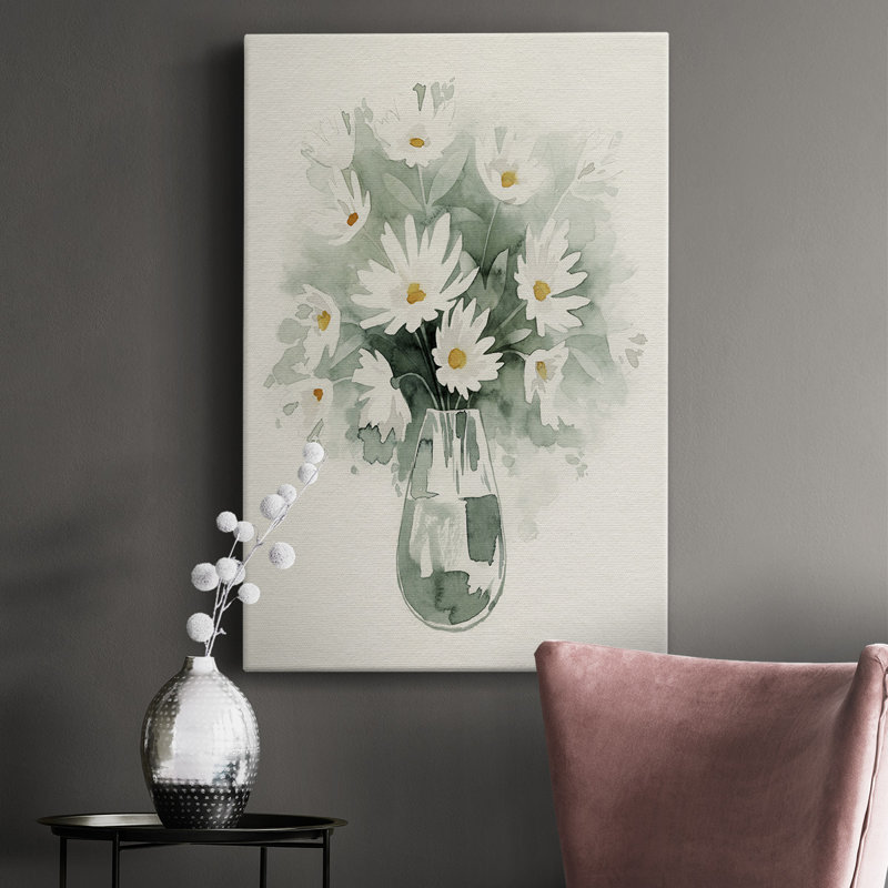 Croquis de bouquet de Dasis - impression sur toile tendue, L 8 po x H 12 po