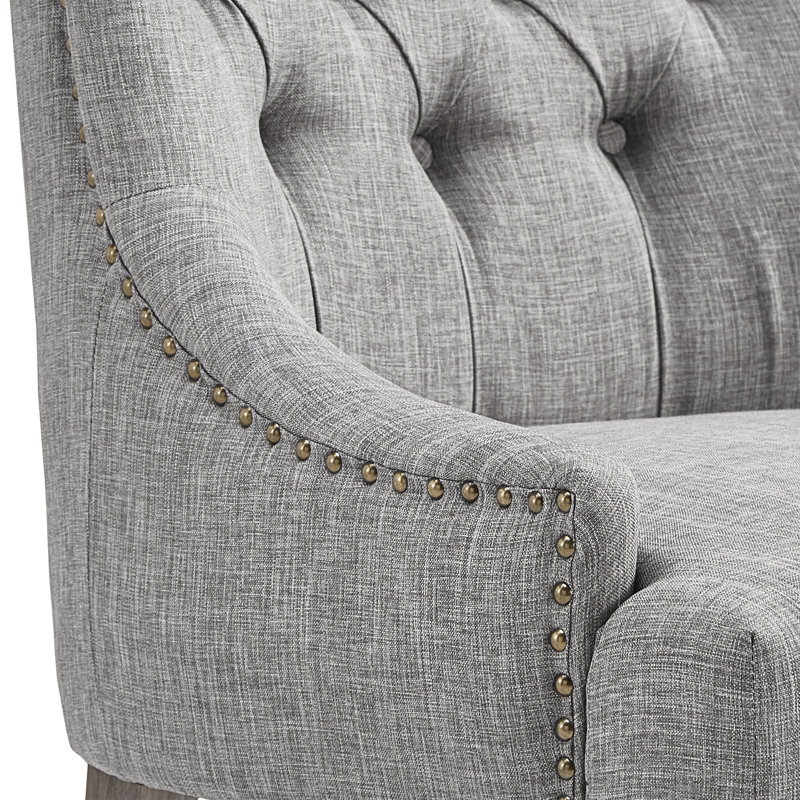 Corbridge Upholstered Side Chair, Pewter Gray Linen