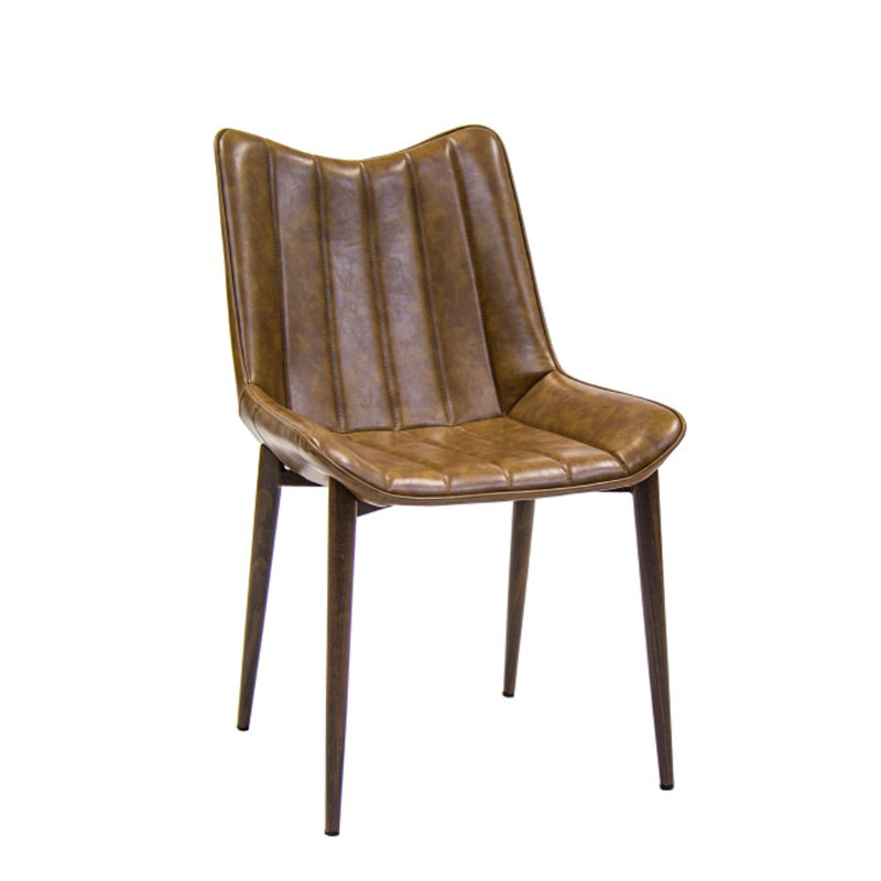 Chaise d'appoint capitonnée en brun