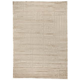 Metro-Velvet Geometric Area Rug in Beige