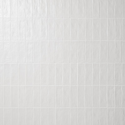 Rava Canvas 2.5 in. x 8 in. Zellige Look Satin Ceramic Subway Wall Tile