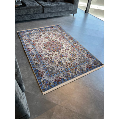 Tapis décoratif multicolore à motif floral