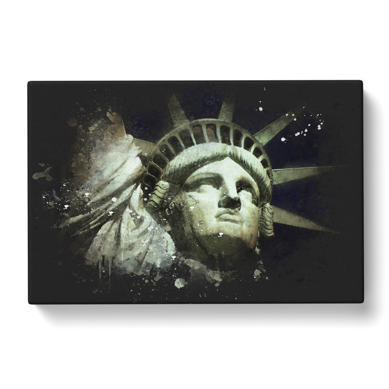 The Statue Of Liberty Vol.2 Paint Splash - Wrapped Canvas Print, 40cm H x 60cm W x 3cm D