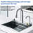 Waterfall Kitchen Sinks Combo Stainless Steel Nano Sink Pull-Out Kitchen Faucet