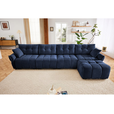 Modular 4 - Seater Sofa With Ottoman, Configurable Design, Solid Wood Frame, Premium Chenille Upholstery And High - Resilience Cushions For Ultimate Comfort And Flexibility