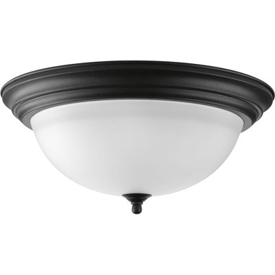 Plafonnier encastré 3 lumières 15,25 po avec verre albâtre noir 15,25 po