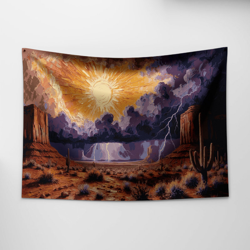 Tapisserie murale «Sunburst Horizon 139» Southwestern, 26 po x 36 po