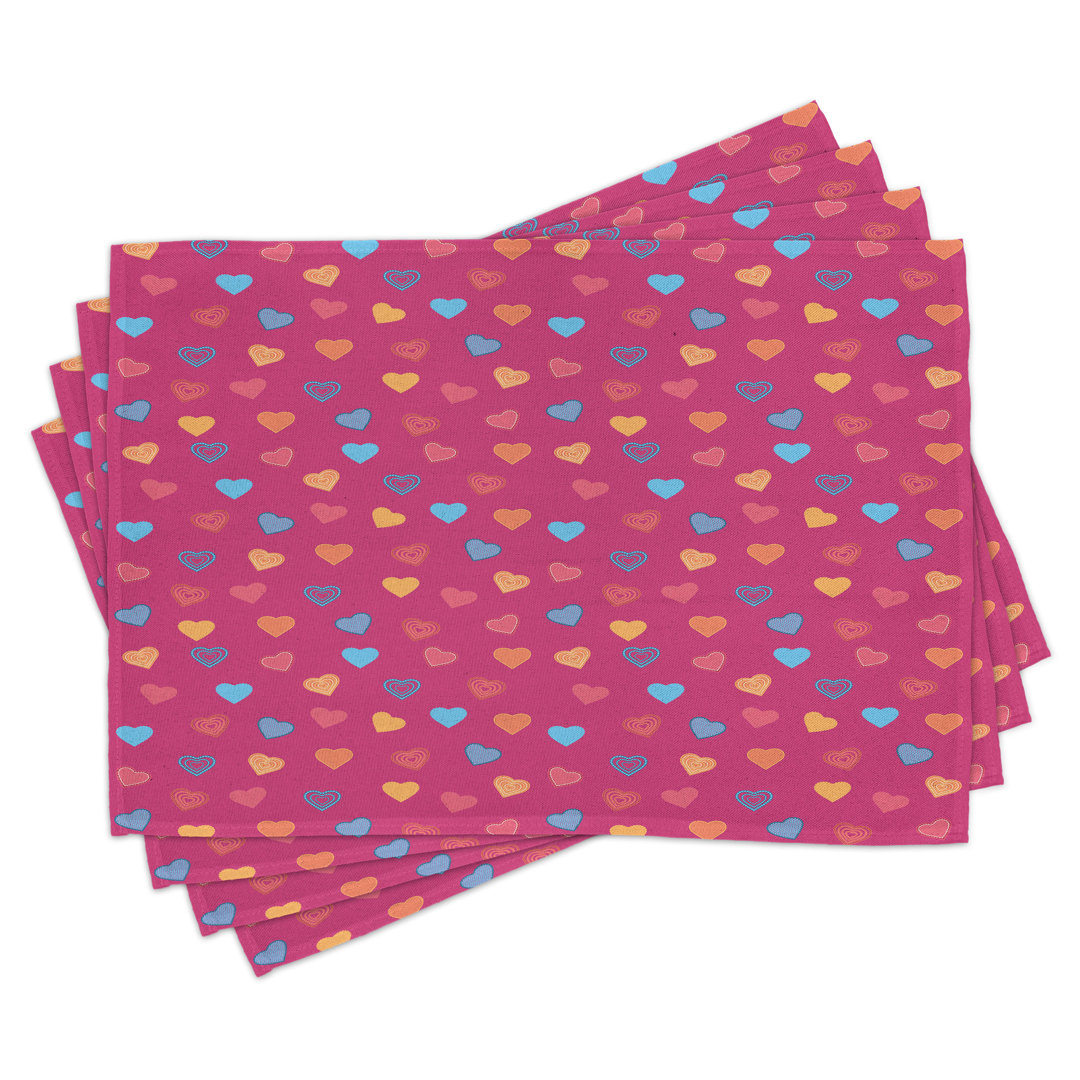 Platzdeckchen 4er Set, Valentinstag Liebende, Multicolor