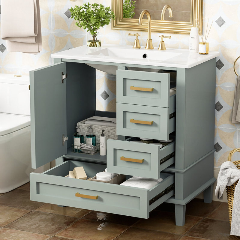 Armoire de salle de bain avec plusieurs options de rangement et fabrication durable
