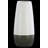 Stoneware Cylinder Vase with Tapered Bottom on Grey Banded Rim Base LG Matte Finish White-1361811557