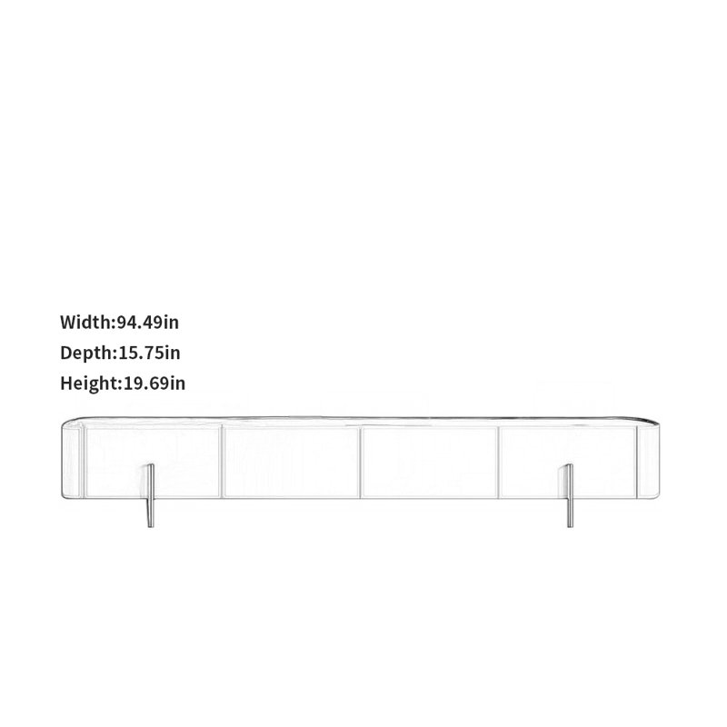 Meuble télé Minimalist Creative, H 19,69 po x l 94,49 po x P 15,75 po