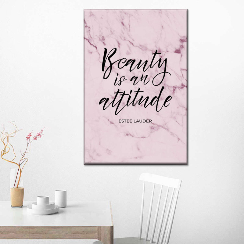La beauté est une citation d'attitude, H 30 po x l 20 po x P 1,25 po